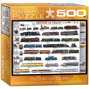 Eurographics (8500-0251) - "History of Trains" - 500 brikker puslespil