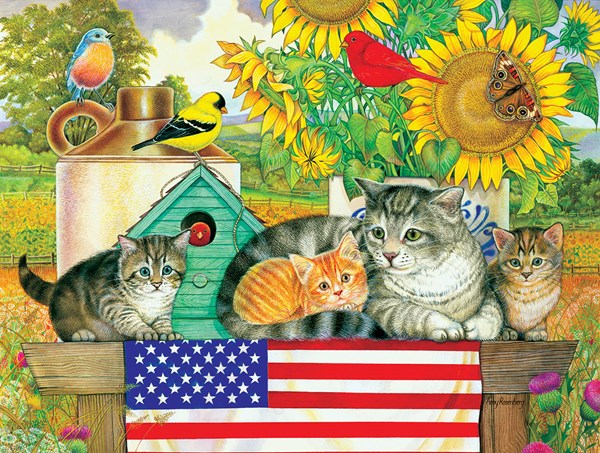 SunsOut (71988) - Amy Rosenberg: "Patriotic Kittens" - 300 brikker puslespil