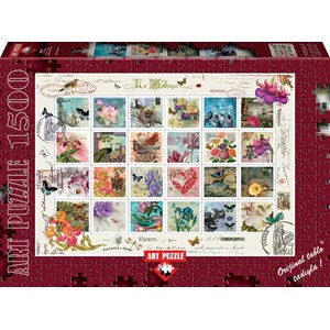 Art Puzzle (4639) - "Stamp Collage" - 1500 brikker puslespil