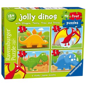 Ravensburger (07289) - "Jolly Dinos" - 2 3 4 5 brikker puslespil