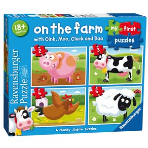 Ravensburger (07302) - "On the Farm" - 2 3 4 5 brikker puslespil