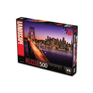 KS Games (11376) - Brigitte Peyton: "San Francisco Bridge at Sunset" - 500 brikker puslespil