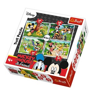 Trefl (34261) - "Mickey Mouse & Friends" - 35 48 54 70 brikker puslespil