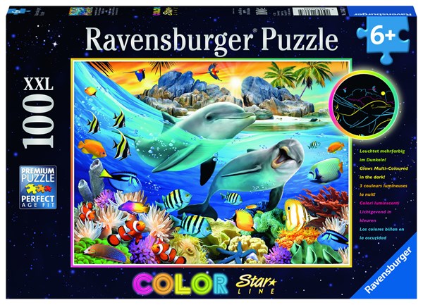 Ravensburger (13667) - "Luminous Coral Reef" - 100 brikker puslespil