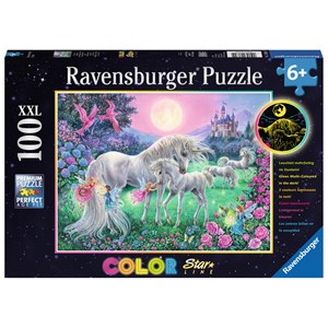 Ravensburger (13670) - "Unicorns in the Moonlight" - 100 brikker puslespil