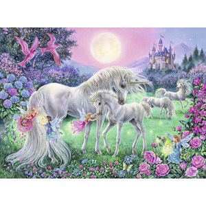 Ravensburger (13670) - "Unicorns in the Moonlight" - 100 brikker puslespil