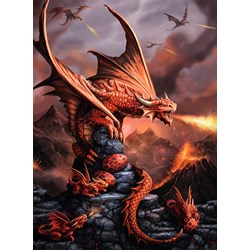 Ravensburger (14747) - Anne Stokes: "Fiery Dragon" - 500 brikker puslespil