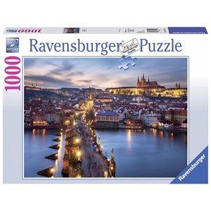 Ravensburger (19740) - "Prague by Night" - 1000 brikker puslespil