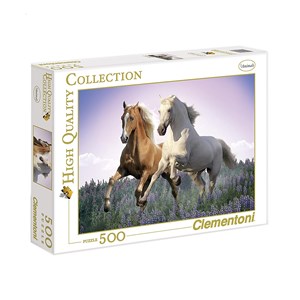 Clementoni (30287) - "Free Horses" - 500 brikker puslespil