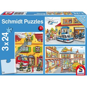 Schmidt Spiele (56215) - "Fire Brigade and Police" - 24 brikker puslespil