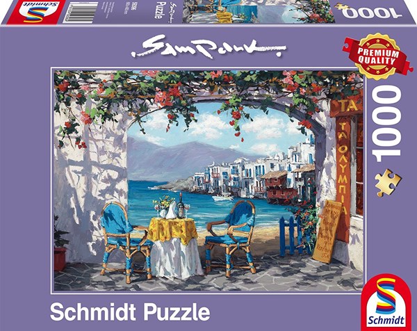Schmidt Spiele (59396) - Sam Park: "Rendez-vous at Mykonos" - 1000 brikker puslespil