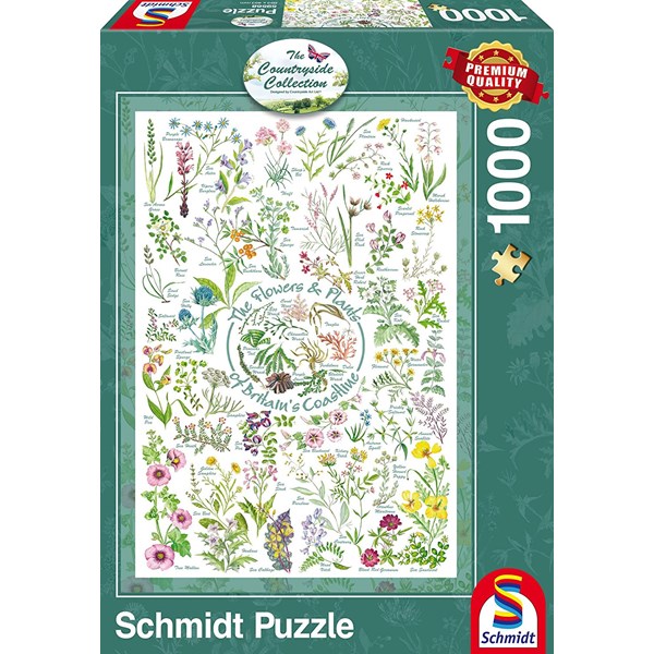 Schmidt Spiele (59568) - "The Flowers and Plants of Britain's Coastline" - 1000 brikker puslespil