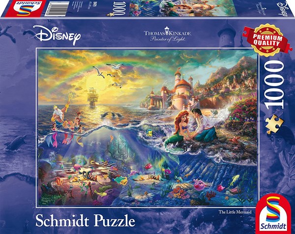 Schmidt Spiele (59479) - Thomas Kinkade: "The Little Mermaid" - 1000 brikker puslespil