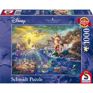 Schmidt Spiele (59479) - Thomas Kinkade: "The Little Mermaid" - 1000 brikker puslespil