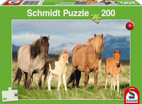 Schmidt Spiele (56199) - "Hestefamilie" - 200 brikker puslespil
