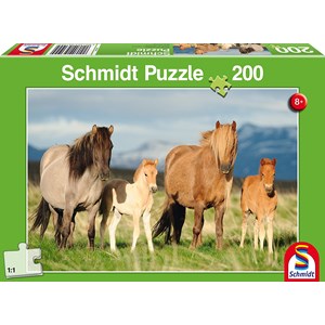 Schmidt Spiele (56199) - "Hestefamilie" - 200 brikker puslespil