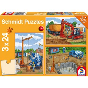 Schmidt Spiele (56200) - "The Construction Site" - 24 brikker puslespil