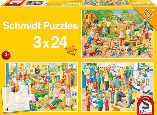 Schmidt Spiele (56201) - "A Day in the Children's Garden" - 24 brikker puslespil