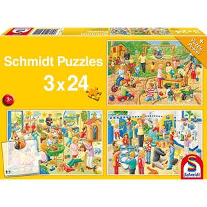 Schmidt Spiele (56201) - "A Day in the Children's Garden" - 24 brikker puslespil