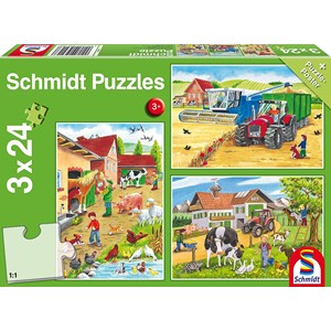 Schmidt Spiele (56216) - "On the Farm" - 24 brikker puslespil