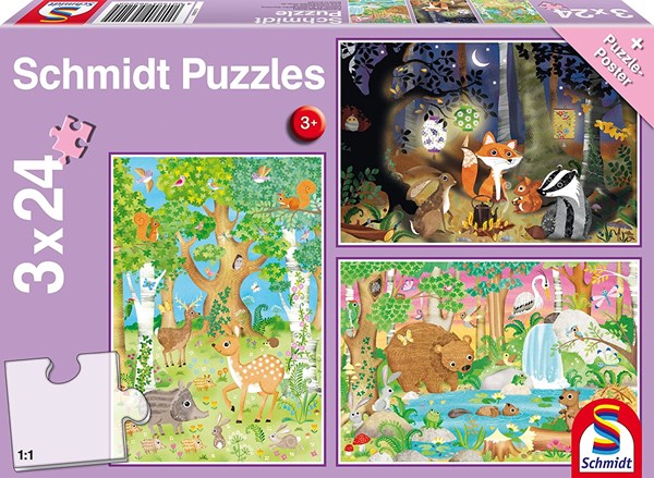 Schmidt Spiele (56220) - "Animals of the Forest" - 24 brikker puslespil