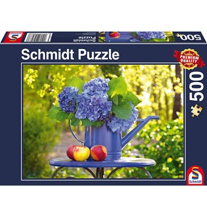 Schmidt Spiele (58283) - "Watering Can with Hydrangea" - 500 brikker puslespil