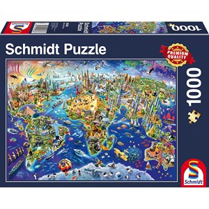Schmidt Spiele (58288) - "Discover Our World" - 1000 brikker puslespil