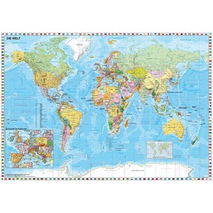 Schmidt Spiele (58289) - "World Map in German" - 1500 brikker puslespil