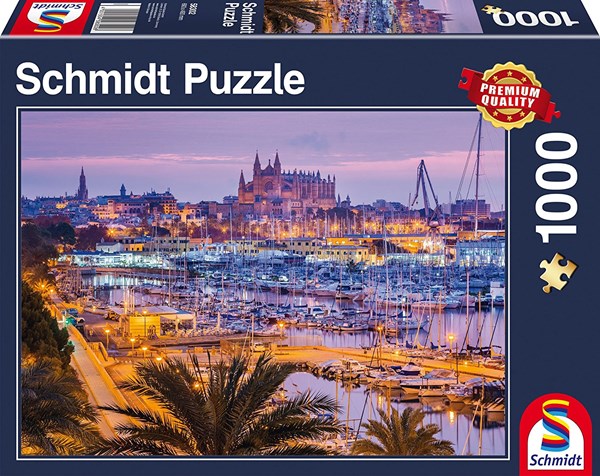 Schmidt Spiele (58302) - "Old Town and Port, Palma de Mallorca" - 1000 brikker puslespil