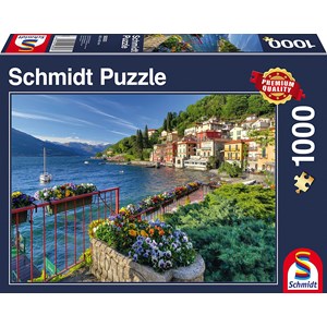 Schmidt Spiele (58303) - "View of Lake Como" - 1000 brikker puslespil