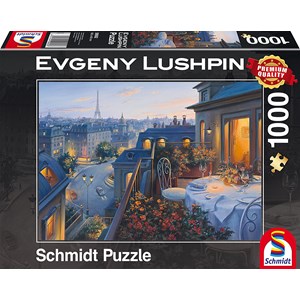 Schmidt Spiele (59562) - Eugene Lushpin: "Evening in Paris" - 1000 brikker puslespil