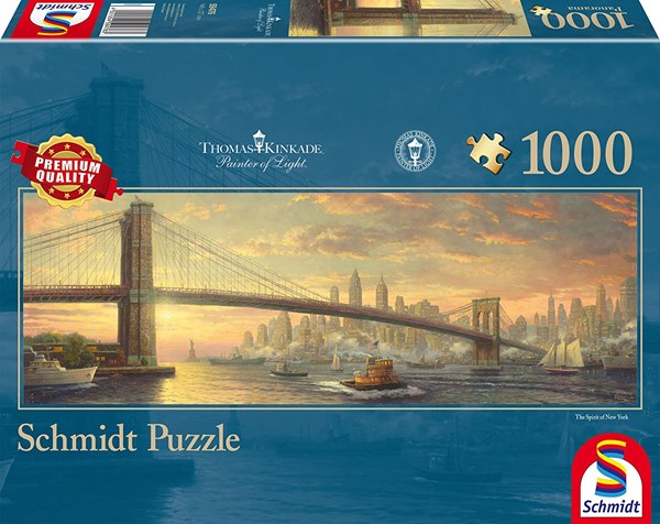 Schmidt Spiele (59476) - Thomas Kinkade: "Brooklyn Bridge, New York, The Spirit of New York" - 1000 brikker puslespil