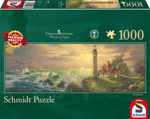 Schmidt Spiele (59477) - Thomas Kinkade: "Idyll i skyggen af fyret" - 1000 brikker puslespil