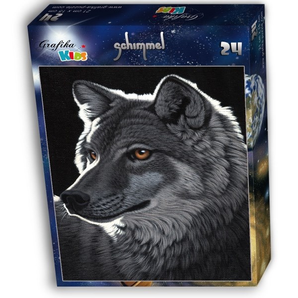 Grafika Kids (01703) - Schim Schimmel: "Night Wolf" - 24 brikker puslespil