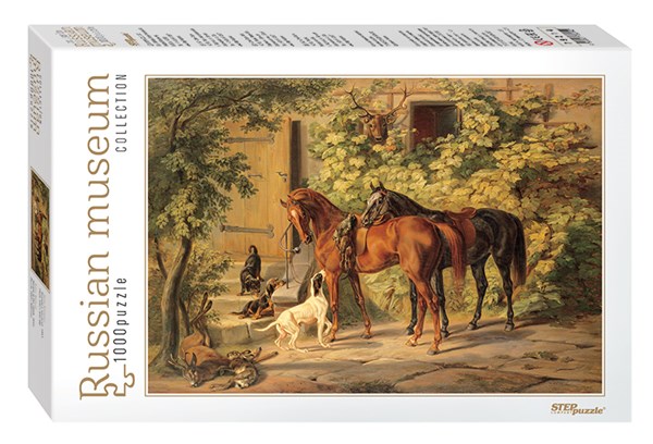 Step Puzzle (79214) - Adam Albrecht: "Horses at the Porch" - 1000 brikker puslespil
