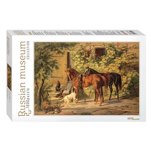 Step Puzzle (79214) - Adam Albrecht: "Horses at the Porch" - 1000 brikker puslespil