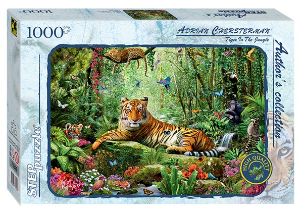 Step Puzzle (79528) - "Tiger in the Jungle" - 1000 brikker puslespil