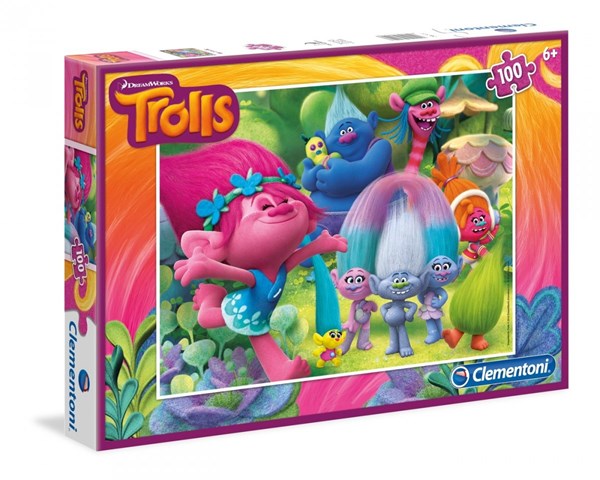 Clementoni (07250) - "Trolls" - 100 brikker puslespil