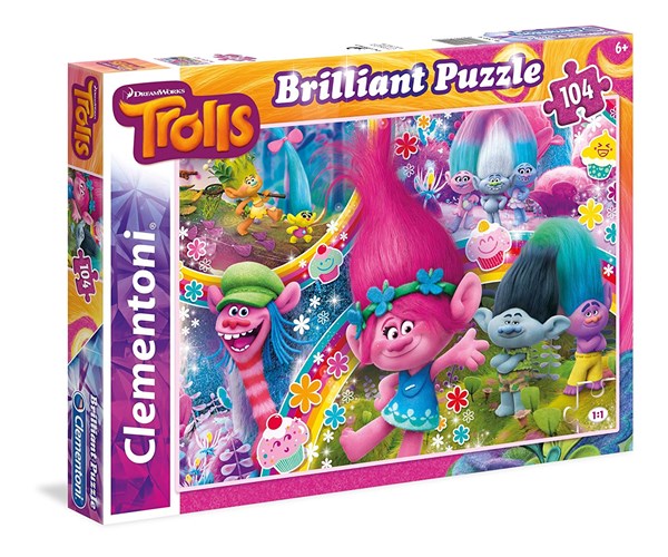 Clementoni (20144) - "Trolls" - 104 brikker puslespil