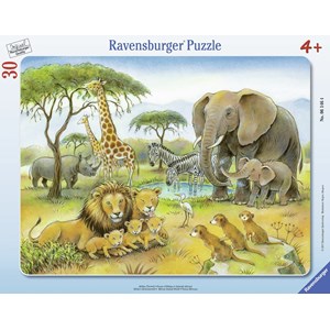 Ravensburger (06146) - "Dyr i afrika" - 30 brikker puslespil