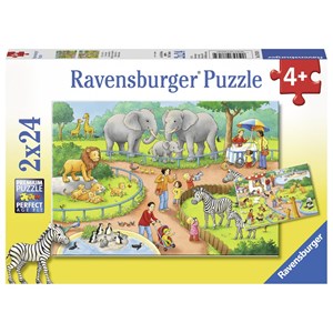 Ravensburger (07813) - "En dag på djurparken" - 24 brikker puslespil