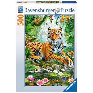 Ravensburger (14742) - "Tiger in the Jungle" - 500 brikker puslespil