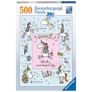 Ravensburger (14748) - "Unicorn Love" - 500 brikker puslespil