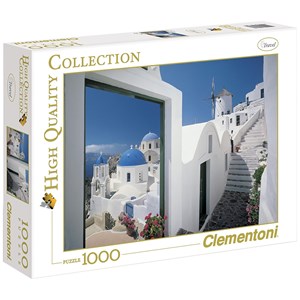 Clementoni (39163) - "Little Greek Street, Santorini" - 1000 brikker puslespil