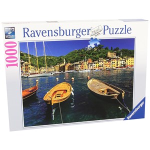 Ravensburger (19053) - "Harbor in Portofino, Italy" - 1000 brikker puslespil