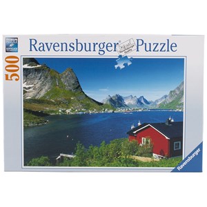 Ravensburger (14176) - "Norwegian Fishing Village" - 500 brikker puslespil