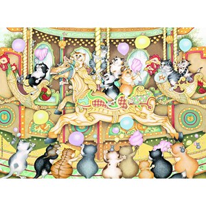 Ravensburger (14696) - Linda Jane Smith: "Crazy Cats on Carousel" - 500 brikker puslespil