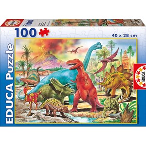 Educa (13279) - "Dinosaurer" - 100 brikker puslespil