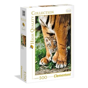 Clementoni (35046) - "Bengal tiger cub between its mother's legs" - 500 brikker puslespil