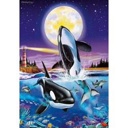 Clementoni (94052) - Christian Riese Lassen: "Killer whales" - 1000 brikker puslespil